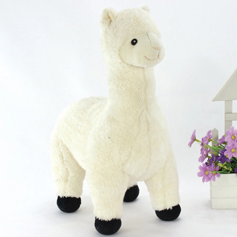 Custom Made 20cm White Furry Plush Soft Toy Cute Llama Stuffed Animal