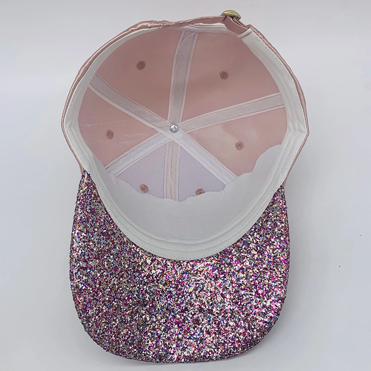 Glitter Satin Curved Bill Baseball Hat