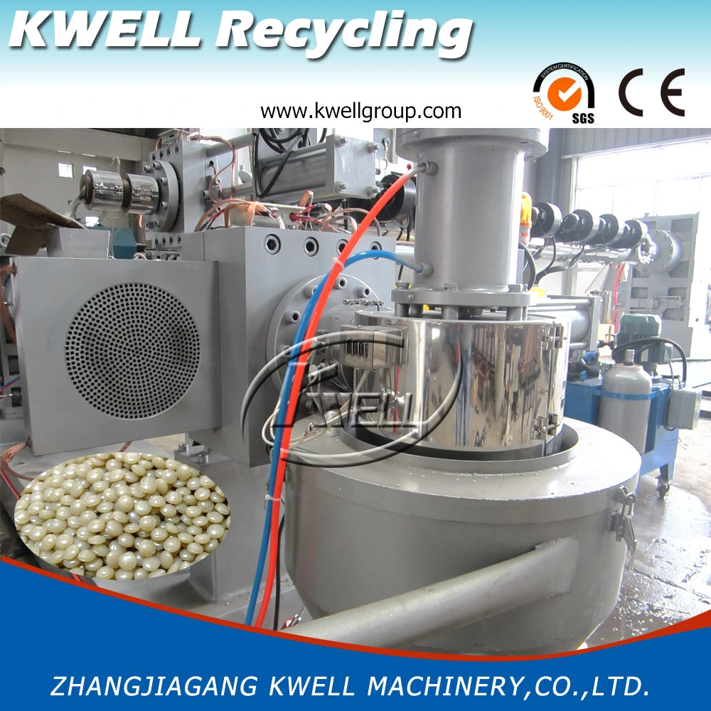 PE Film Vertical Force Feeder Plastic Granulator Line Pelletizing Line Plastic Granulating Recycling Machine