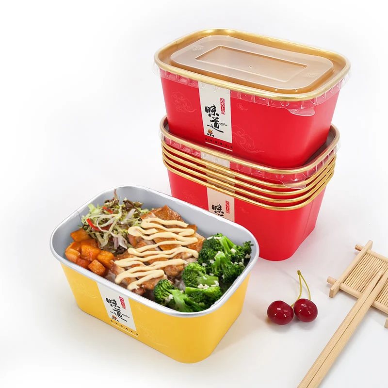 Custom Square Salad Kraft Bowls for Take Away Food Container