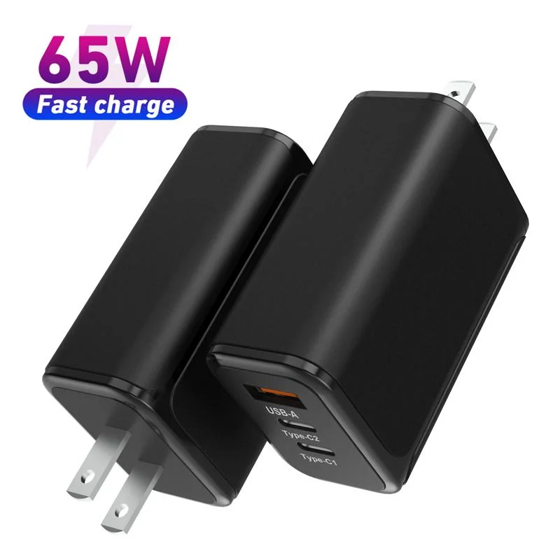 Chargeur GAN 65 W chargeurs de voyage PD 65 W multifonction transparent Chargement de l'adaptateur secteur PD