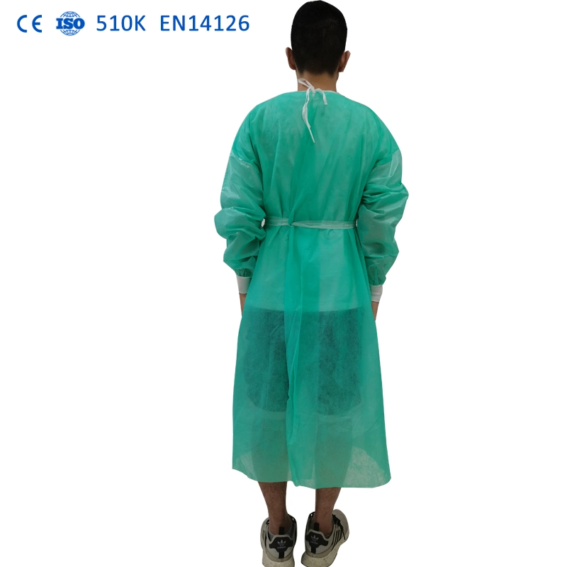 CE ISO SGS En13485 En13795 AAMI Blood-Proof Disposable Gown & Visitor Coat Used in Chemical/Electronic/Food Industries, Workshop Disposable Isolation Gwon