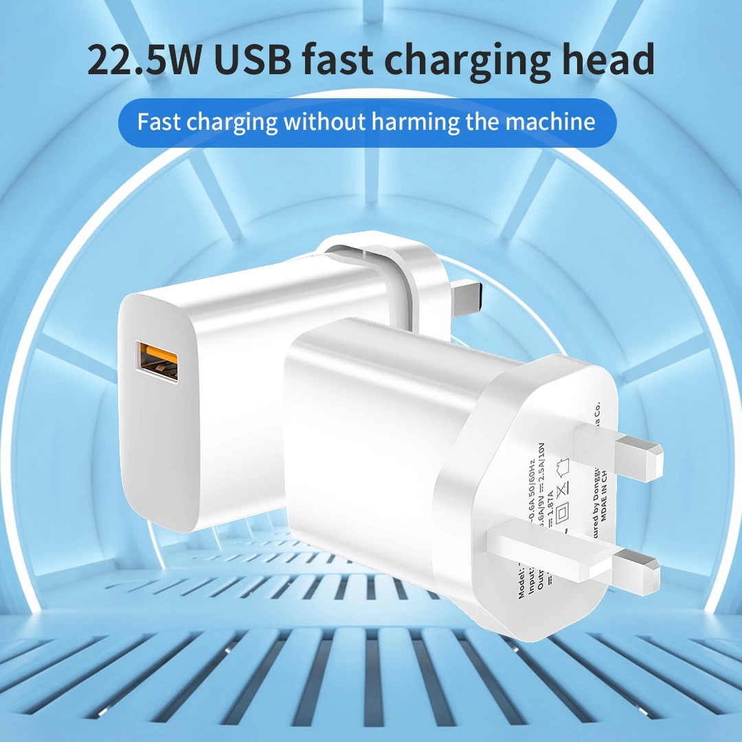 22.5W Super Quick Charger Wide Compatibility Phone Fast Charger UK Safe USB Wall Charger for iPhone Samsung Huawei