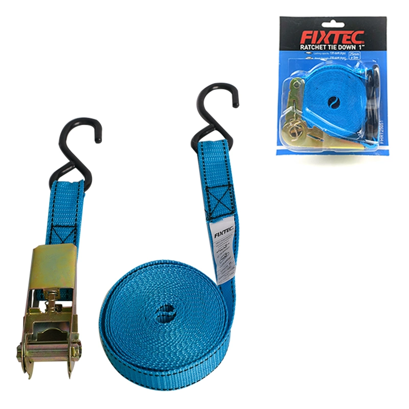 Fixtec Tie Down Strap 135dan (kgs) Ratchet Strap with Swan Hook for Cargo Lashing