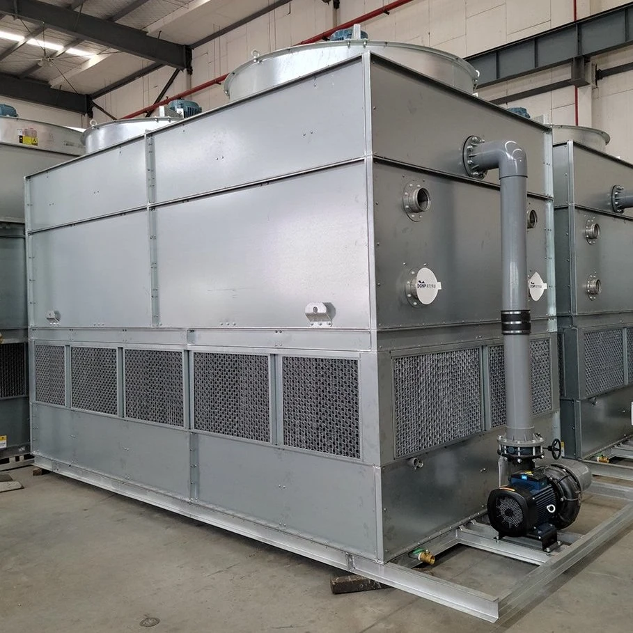 Plastic Injection Machine Application Closed Loop 60t Stainless Steel Cooling Coil Evaporative Counter Flow Cooling Tower