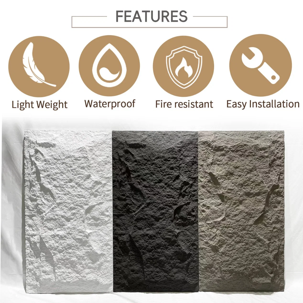 Auuan Guangzhou Factory Wholesale/Supplier Foam Faux Stone Artificial Stone Wall Tile