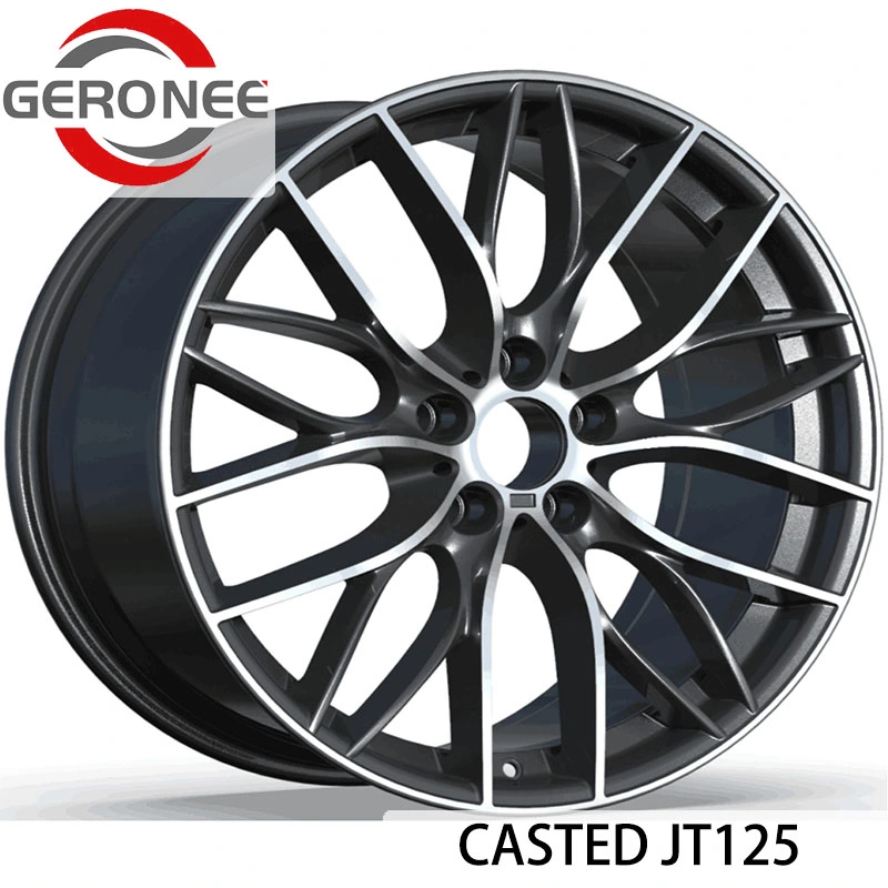 Casted Alloy Wheels Model (024-2) 12*5 12X5.0 Et30 Multi PCD8*100*114.3 CB73.1 Black with Lip Machine Aluminum Rims for Mini Cars