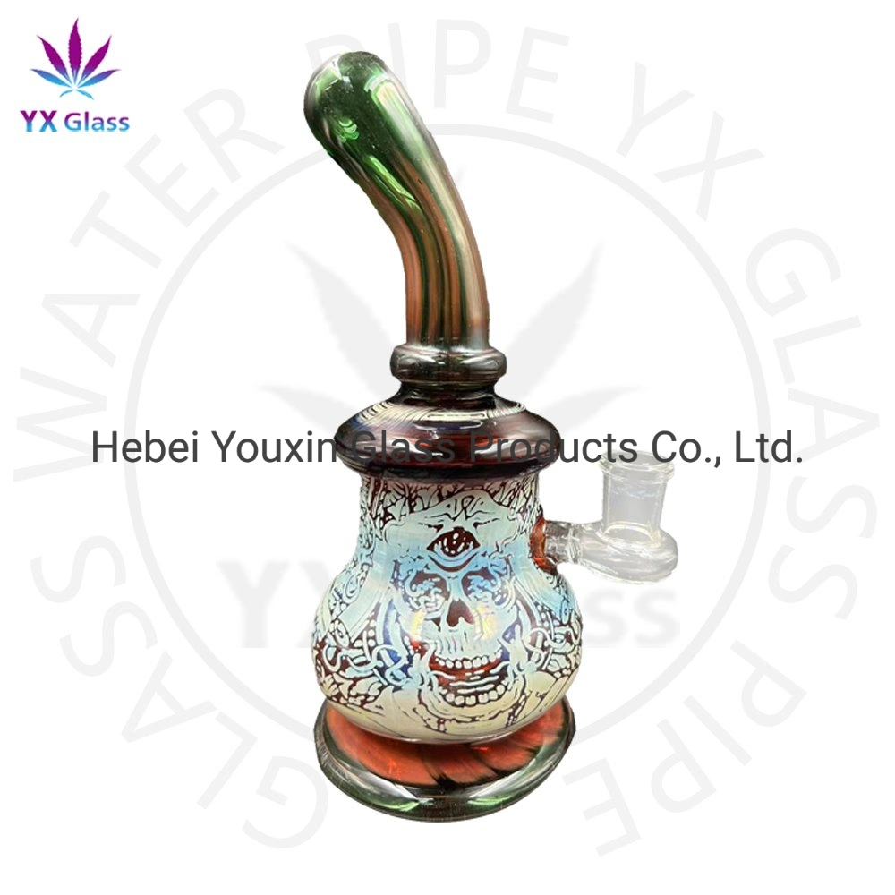 2023 New Design Big Beaker Fumed Silver Fancy Unique Glass Smoke Water Pipe