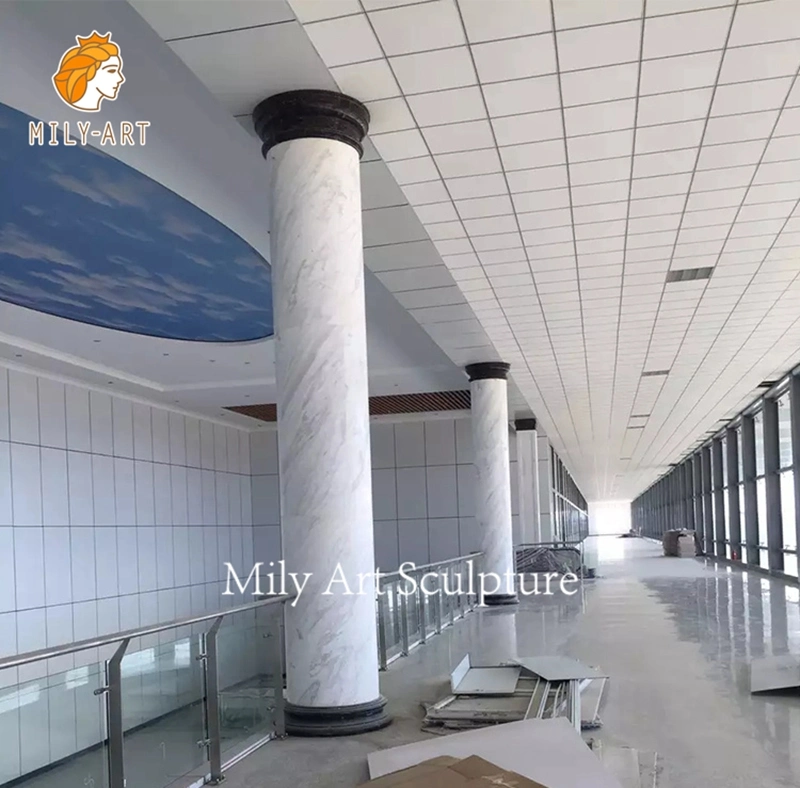 Edifício Decorativo Natural Stone House Solid Hollow Marble Pillar