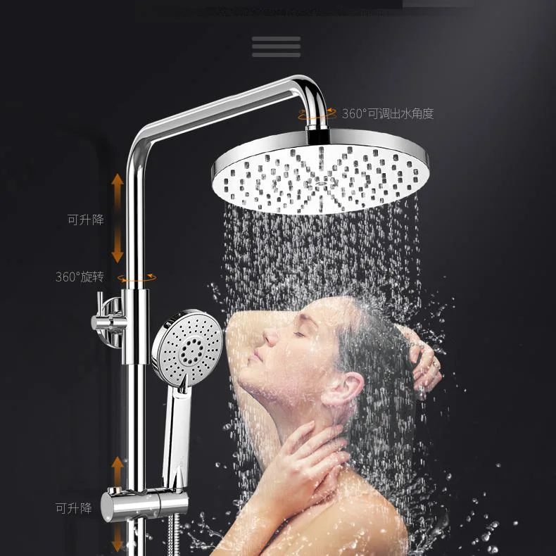 Tower Bathroom Wall Mounted Stainless Steel Body Massage Jets Handheld Shower Spray Top Head Single Lever Mixer Water System Shower Column Accessories Shower