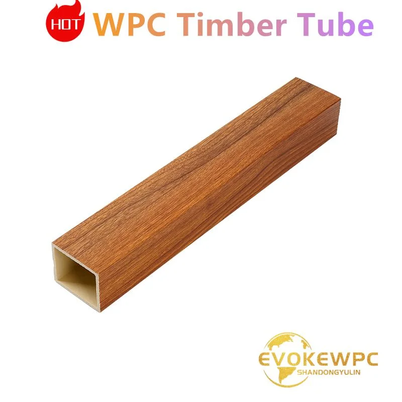 on Sale WPC Wood and Plastic Composite Square Timber Tube for Interior Decorative Hollow Wooden Batten
