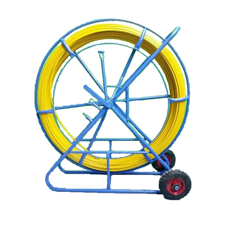 150m 200m 300m Duct Hunter Traceable Fiberglass Continuous Duct Rodder with Frame Cable Guide Duct Rodder Fiberglass Snake Duct Rods