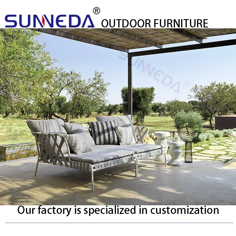 Aluminium Alloy Metal Cushion Bistro Studio Courtyard Outdoor Lounger Furniture