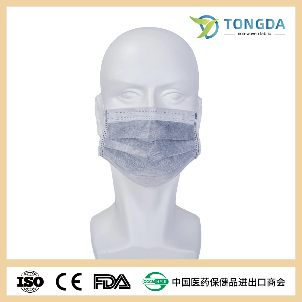 Disposable 4 Ply Active Carbon Non-Woven with Earloop Black Medical Face Mask