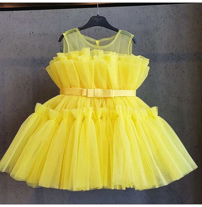 Girls Wear Wedding Dress Puffy Girls Party Garment Baby Ball Gown Sleeveless Gown 7 Colors