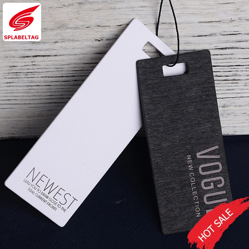 Wholesale/Supplier Good Quality Garment Printed Rectangle Black Card Hang Tag