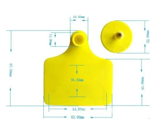 860-960 MHz Round RFID Custom Animal Management Ear Tags