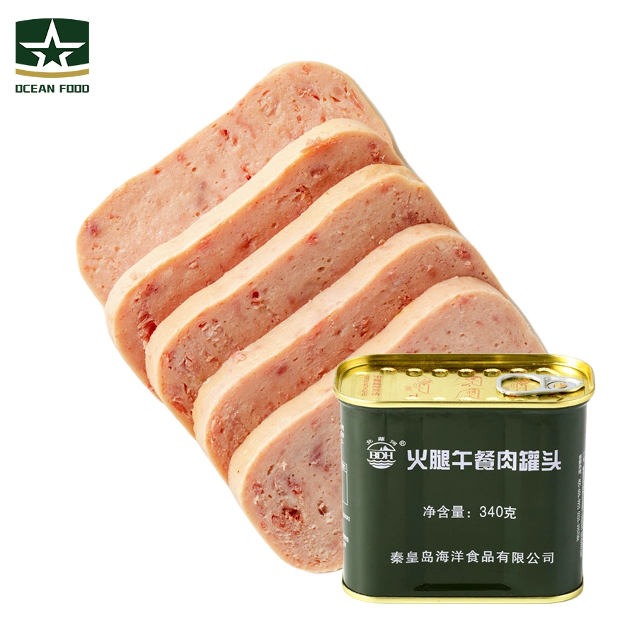 Convenient Food Ration Canned Ham Tin Luncheon Meat for Hiking