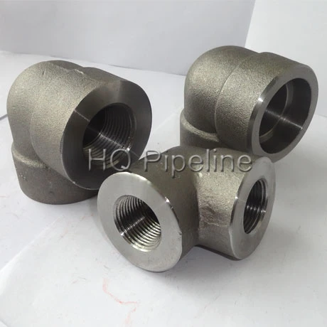 Stainless & Carbon Steel ANSI B16.11 Threaded Pipe Fittings Forged 90 Degree Thread Elbows