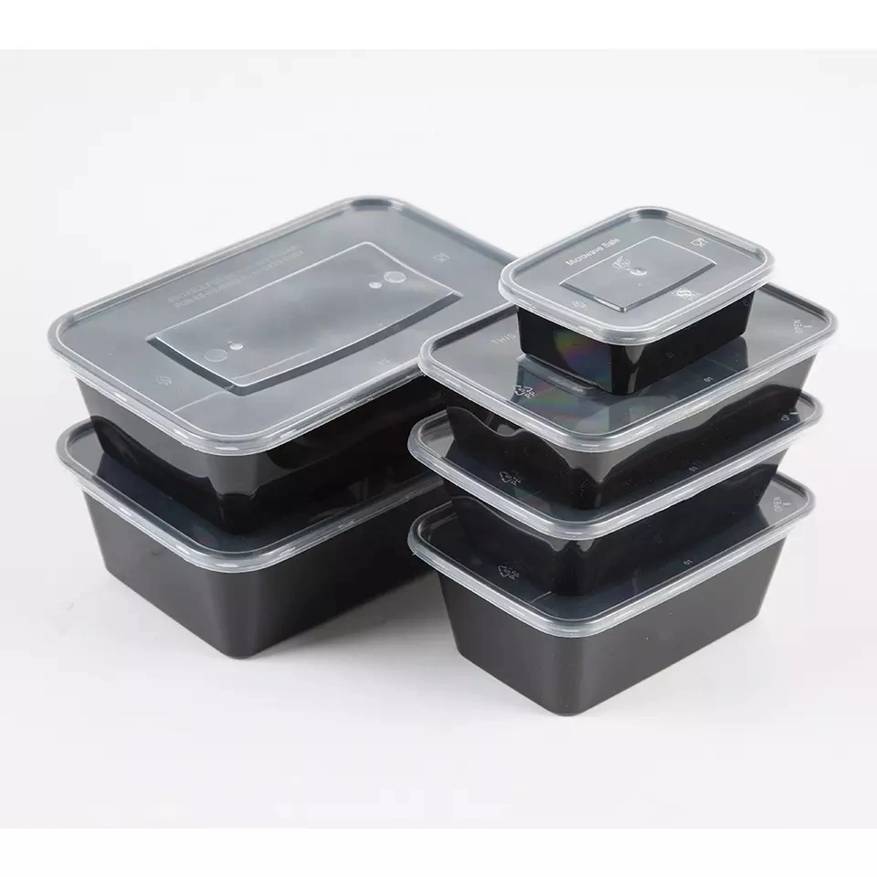 3/4/5/6 Fach Bento Lunch Box Einweg PP Material durchsichtiger Kunststoff Essen zum Mitnehmen Prep Food Container zum Verkauf