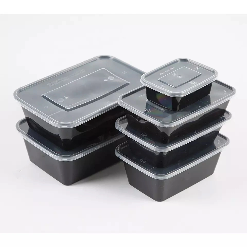 3/4/5/6 boîte à repas Bento à compartiments matériau PP jetable plastique transparent Récipient de préparation des repas à emporter à vendre