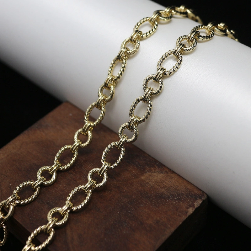 Bolso Mayorista/Proveedor de accesorios de la cadena de la cadena de aluminio personalizado para el Bolso Bolso Correa de la cadena de metal dorado para bolso T749