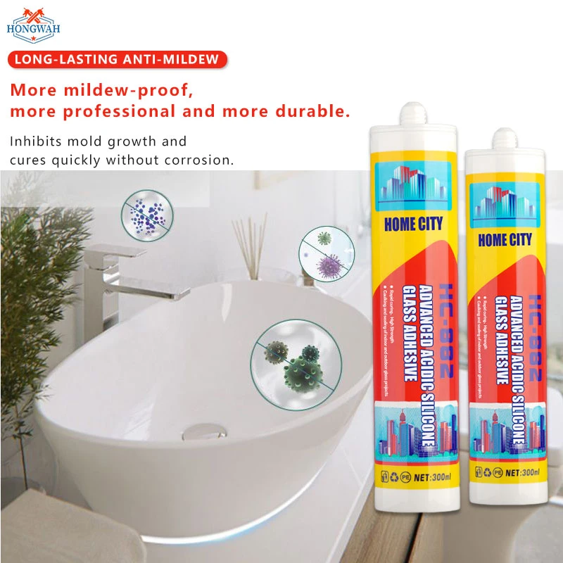 Built-in Wall Furniture Silicone Sealant Acid Open Dry Curing Construction Adhesive Metal Wood Glass Glue