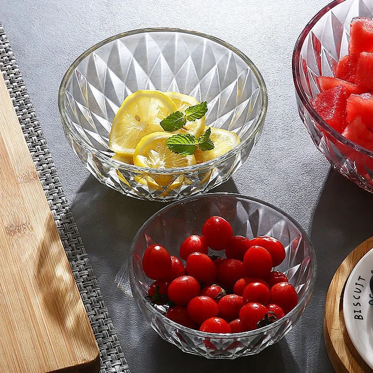 Hersteller Großhandel/Lieferant Diamant Klarglas Geschirr Schüssel für Salat Dessert Obst