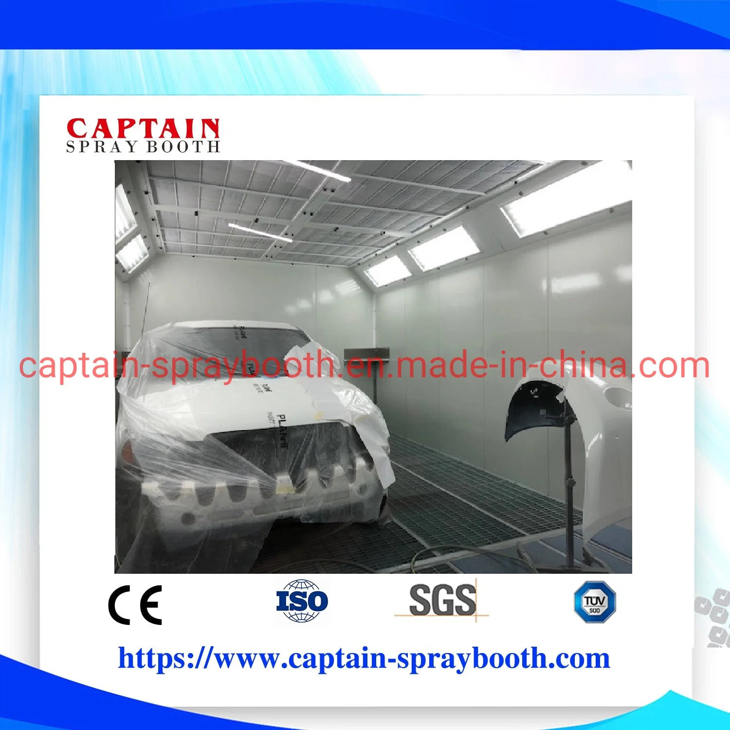 Gas Burner Paint Spray Booth with Heat Recovery System