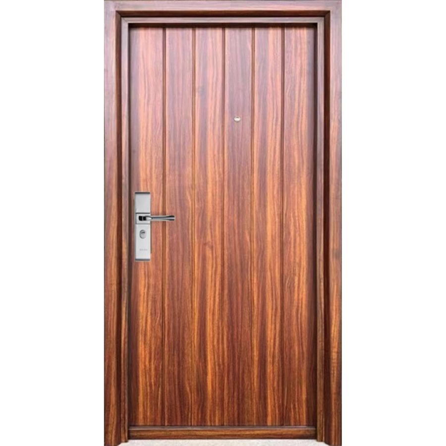 Gate Design Anti Water Wood Color Iron Metal Safety Steel Door for Project