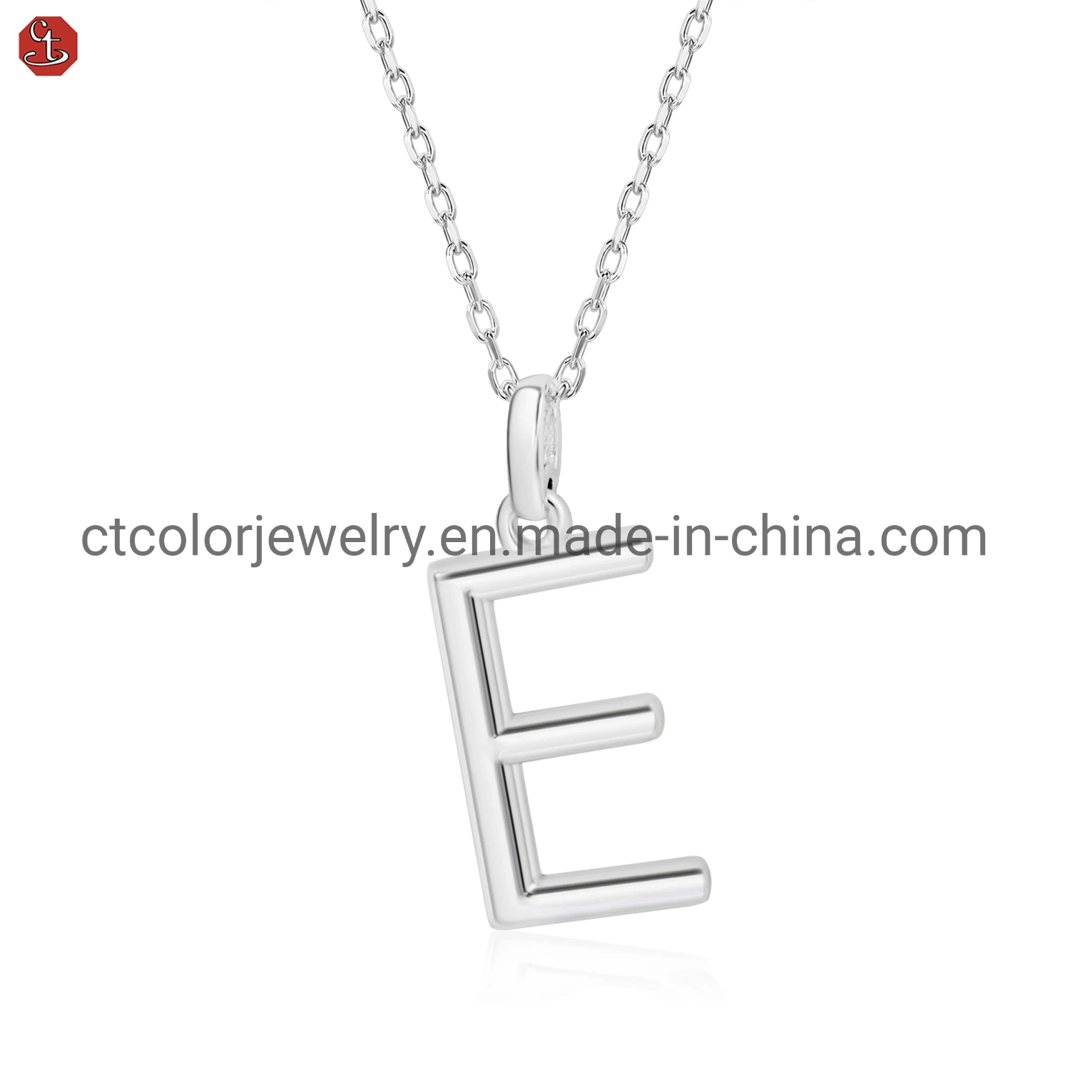 Wholesale/Supplier jewelry silver 925 necklace simple geometric letter "M" pendant necklace