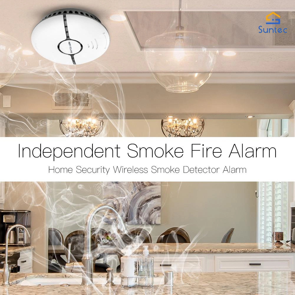 Новая система безопасности WiFi Smart Smoke Fire Sensor Detector Home Security Питание от аккумулятора системы