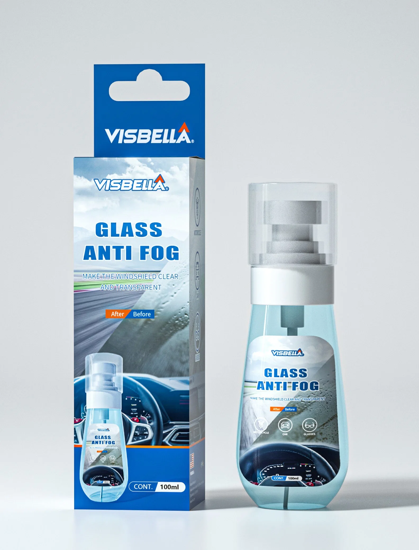 Verre anti-buée lentilles de miroir revêtement de pare-brise pour voiture 100 ml