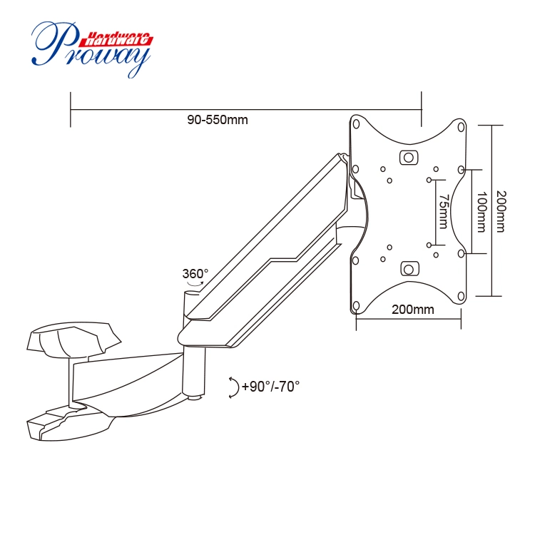 Factory Supply Discount Price Aluminium LCD Monitor Arm for 13-27 Inch