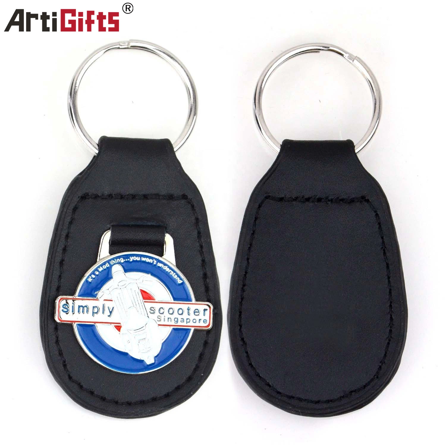 Custom Promotional PU Leather Key Holder Keychain