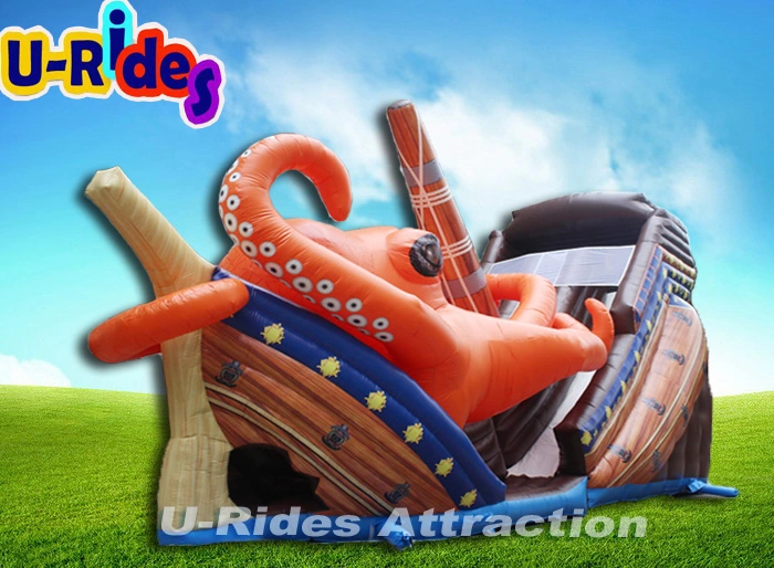 Juego inflable de parque de atracciones de grado comercial Tobogán acuático inflable Tobogán inflable para niños y adultos.