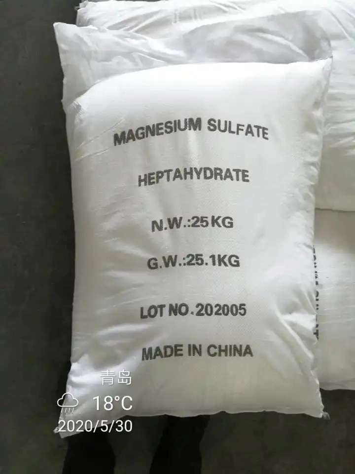 Preço de sulfato de sal de Epsom Mgso4.7H2O sulfato de magnésio Sal Epsom partículas cristalina