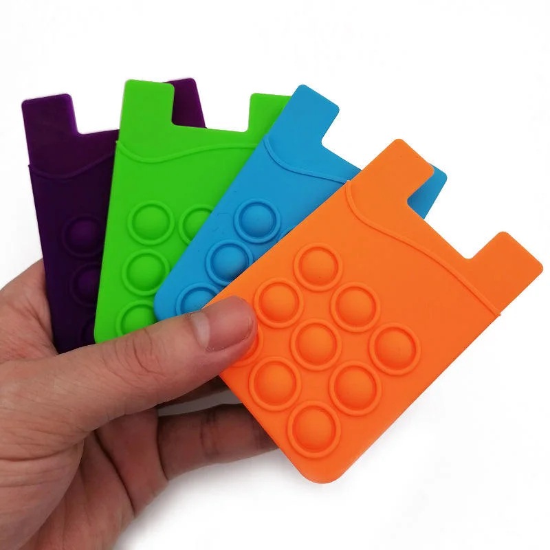 Cartão de crédito com elástico elástico de bolso duplo para telemóvel em silicone ID Suporte autocolante suporte de cartão Universal para bolsa