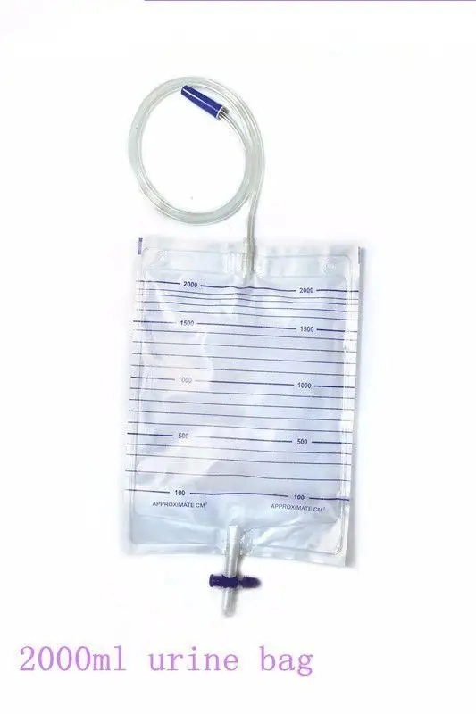 Medical Disposable Common with Cross Valve Adult PVC Anti-Reflux Drainage Urine Bag 2000ml