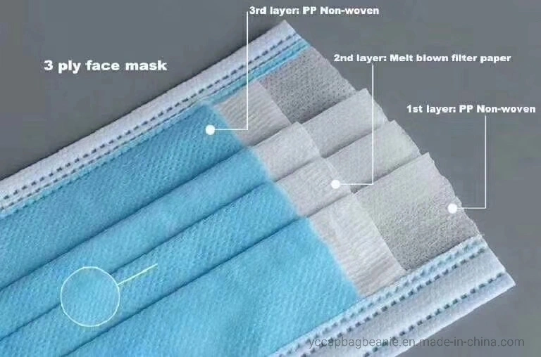 China Medical Supply Nonwoven 3 Ply Disposable Surgical Face Mas