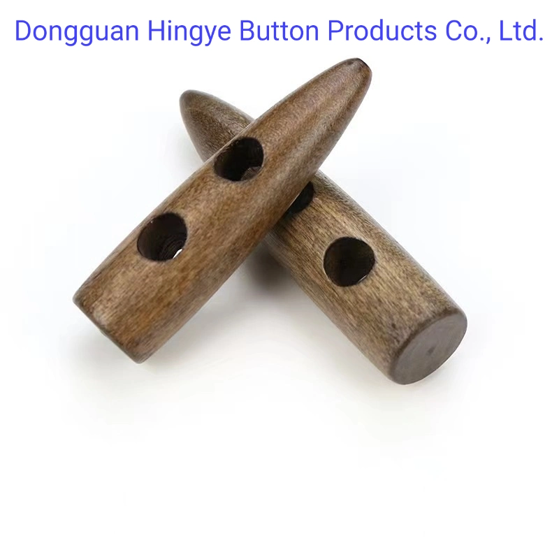 Wood Button Natural Real Wooden Toggle Button for Garment Accessories