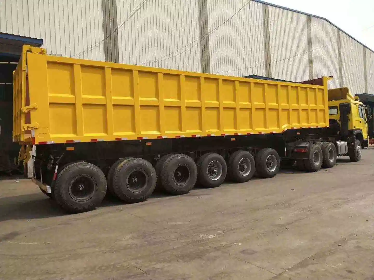 3axle Rear Dump Semi Trailer 40 Cubic Meter Dump Trailer 45 Cbm 3 Axles 60 Tons Hydraulic Cylinder Dump Trailer