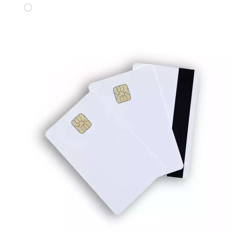 Blank White Plastic Smart PVC Chip Card Sle4442 Contact IC Card Inkjet Printable RFID Card CPU Card Java Card SIM Card Bank Card Visa Card Dual Interface