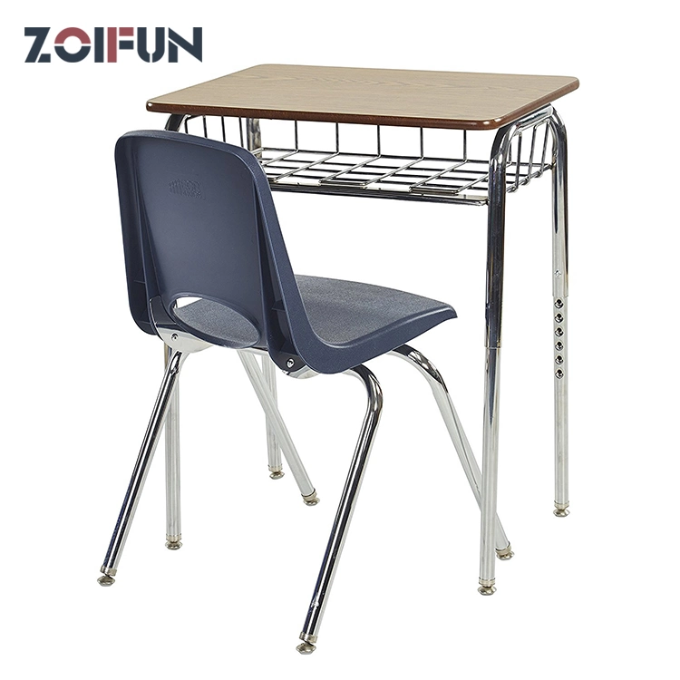 Single Student Primary High Middle Middle Furniture; School Chair Desk Table Set