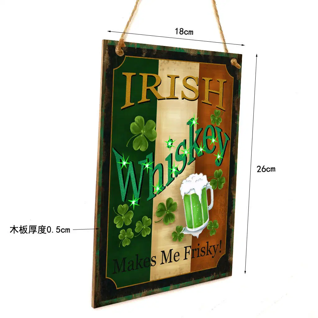 Decorative Irish Day Four Leaf Grass Party Hanging Board