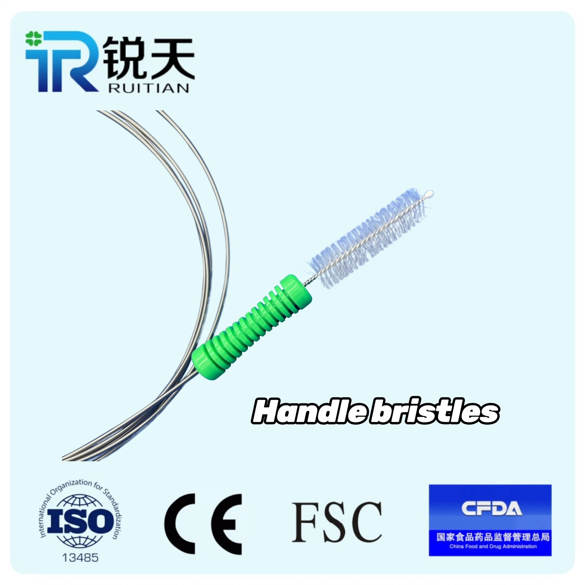 Disposable Endoscope Cleaning Brush, Endoscope Medical Device Cleaning Channel, Brush Heads at Both Ends