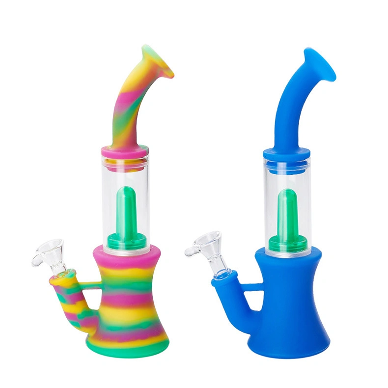 2021 Factory Direct New Silicone Waterpipe Glass Pipe Portable Smoking Set