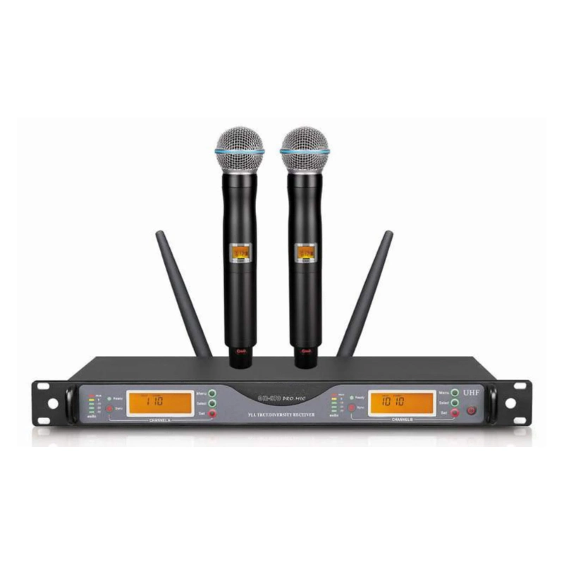 PRO Audio Dual Channel Handheld Wireless Conference System with 2 UHF Wireless Microphones