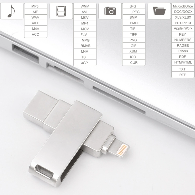 2 in 1 Pure Metal New Fingerprint 8GB/16GB/32GB USB Flash Drives