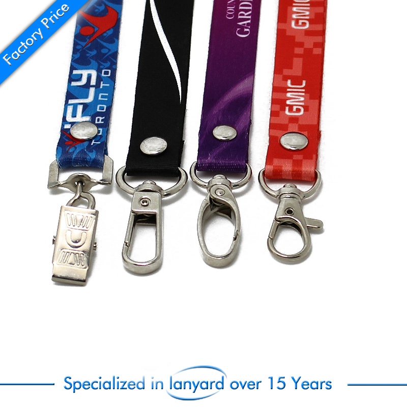 Cheap Custom OEM Sublimation Full Color Printing Polyester Lanyard Neck Strap Ribbon